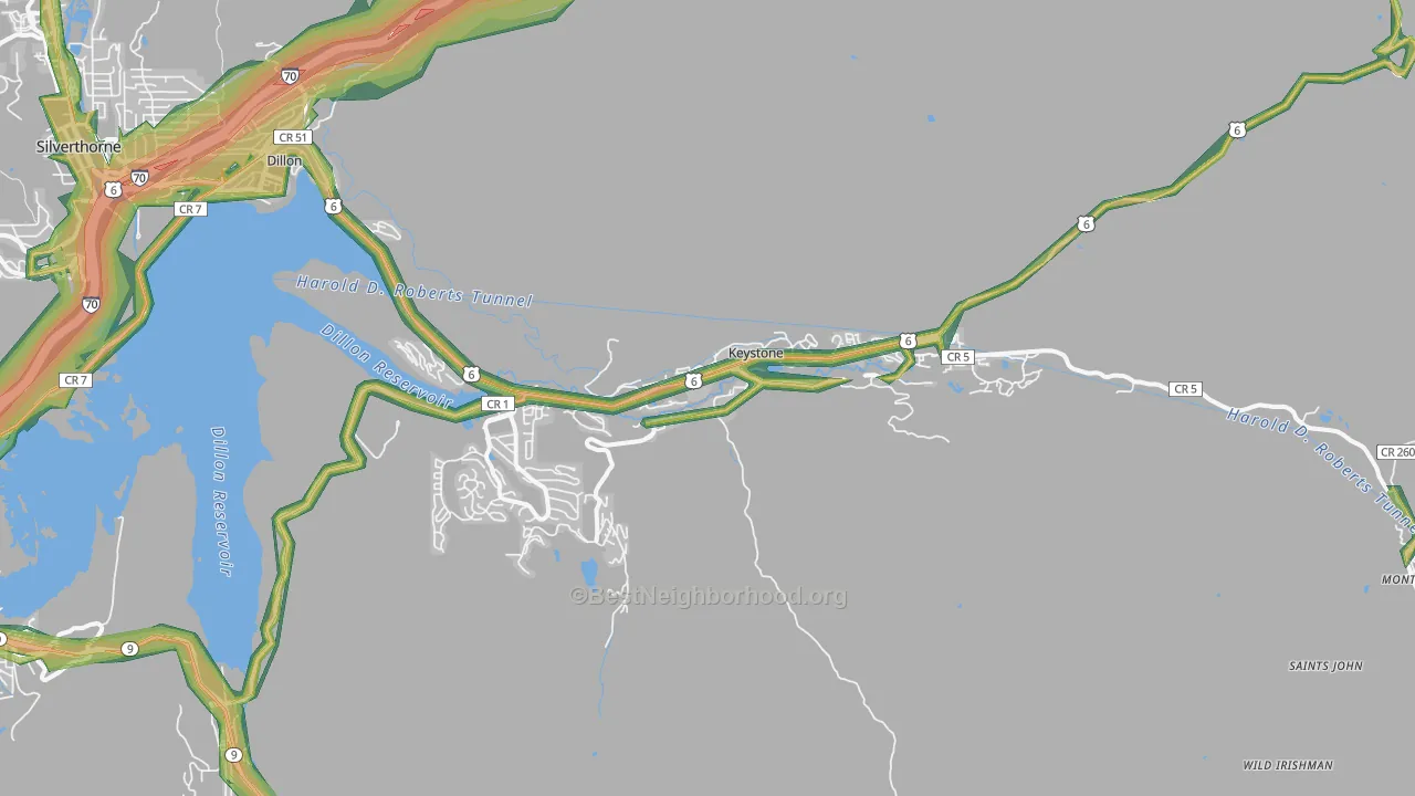 Keystone, CO Map of Noise Levels in Keystone