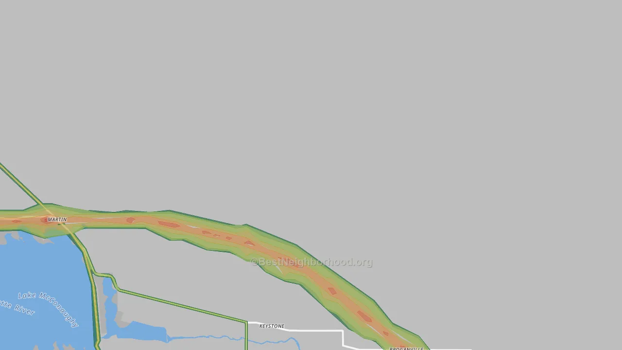 Keystone, NE Map of Noise Levels in Keystone