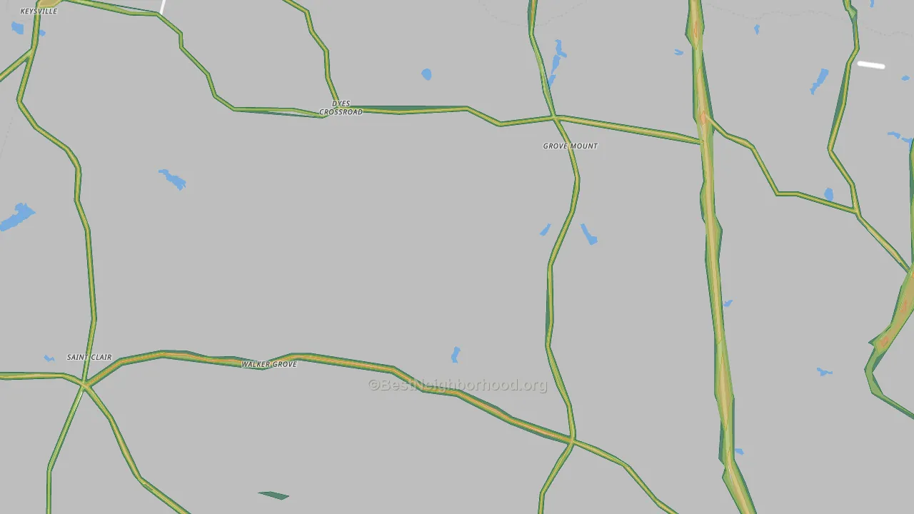 Keysville, GA Map of Noise Levels in Keysville