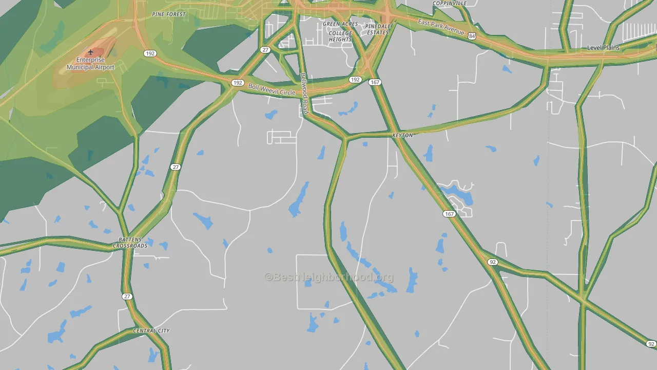 Keyton, AL Map of Noise Levels in Keyton