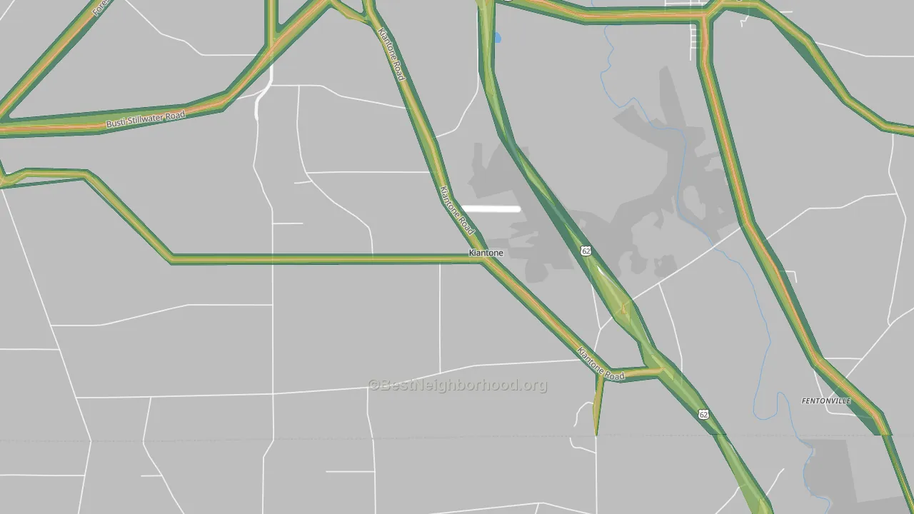 Kiantone, NY Map of Noise Levels in Kiantone