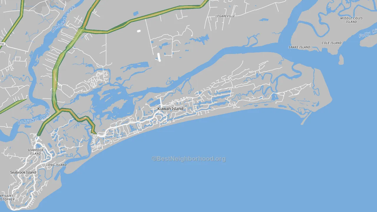 Kiawah Island, SC Map of Noise Levels in Kiawah Island