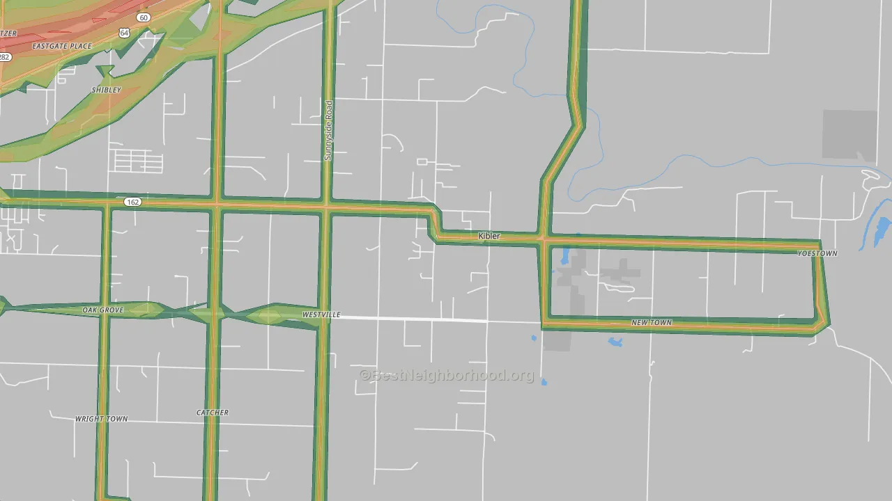 Kibler, AR Map of Noise Levels in Kibler