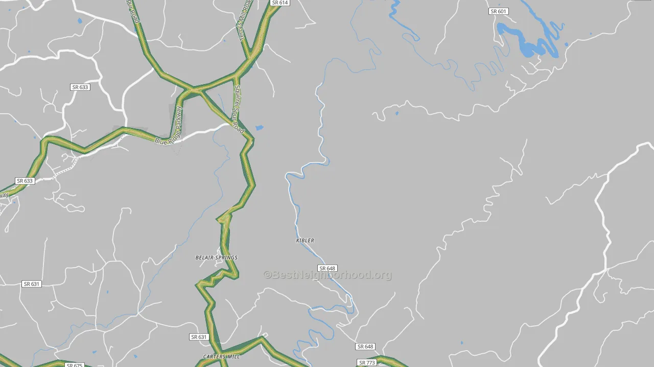 Kibler, VA Map of Noise Levels in Kibler