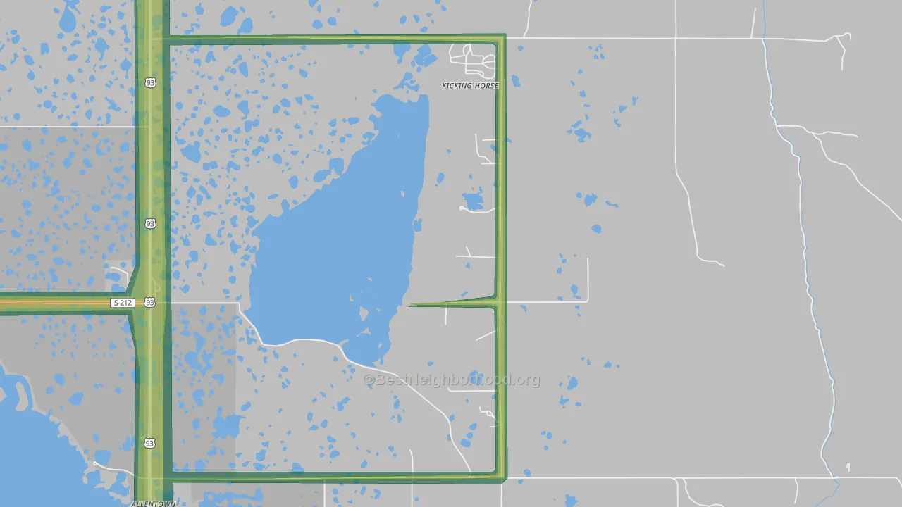Kicking Horse, MT Map of Noise Levels in Kicking Horse