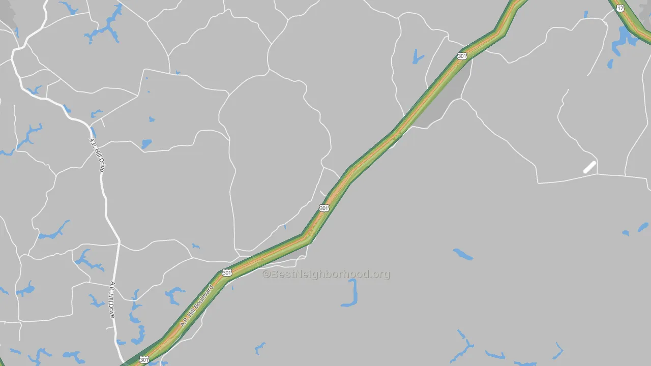 Kidds Fork, VA Map of Noise Levels in Kidds Fork
