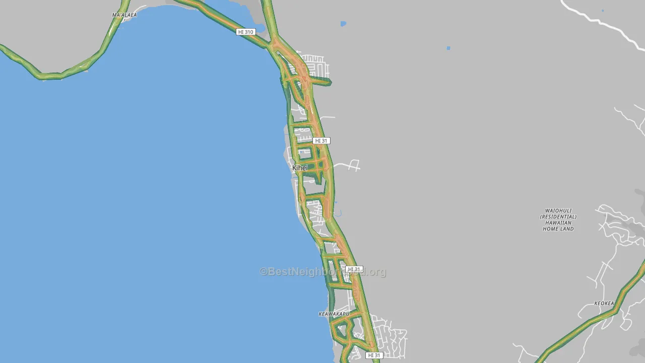 Kihei, HI Map of Noise Levels in Kihei