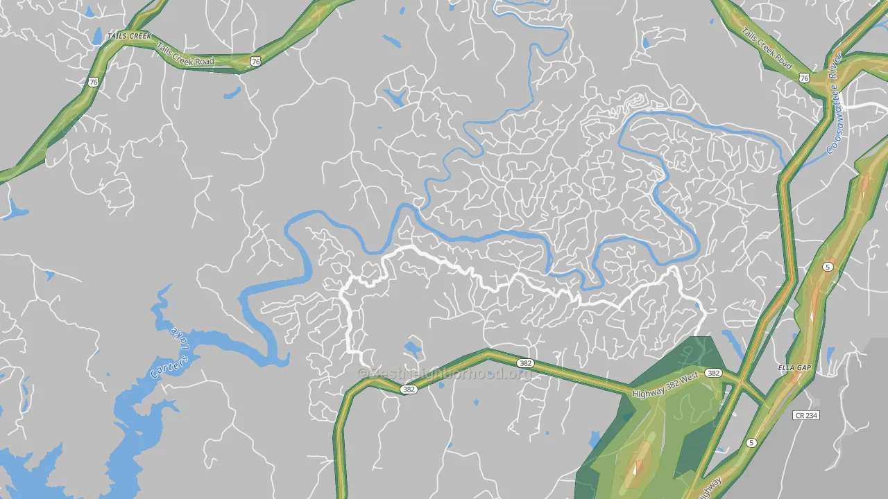 Kiker, GA Map of Noise Levels in Kiker