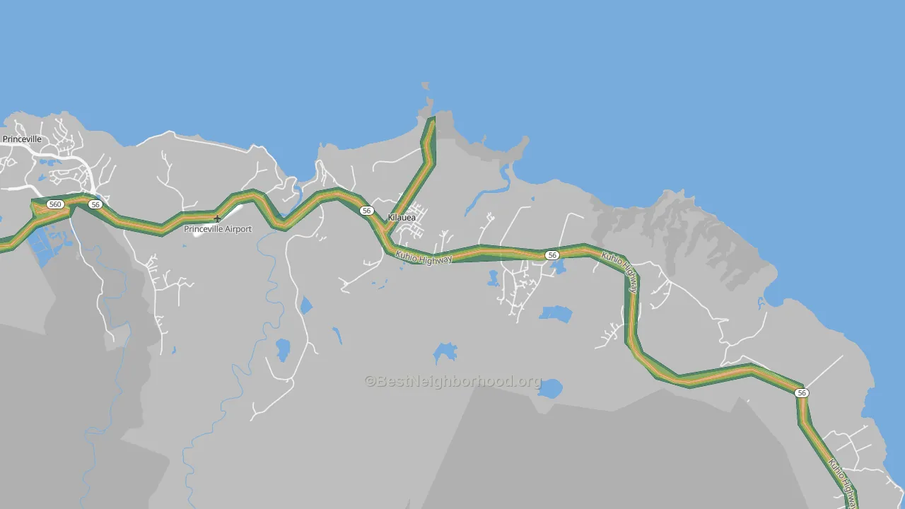 Kilauea, HI Map of Noise Levels in Kilauea