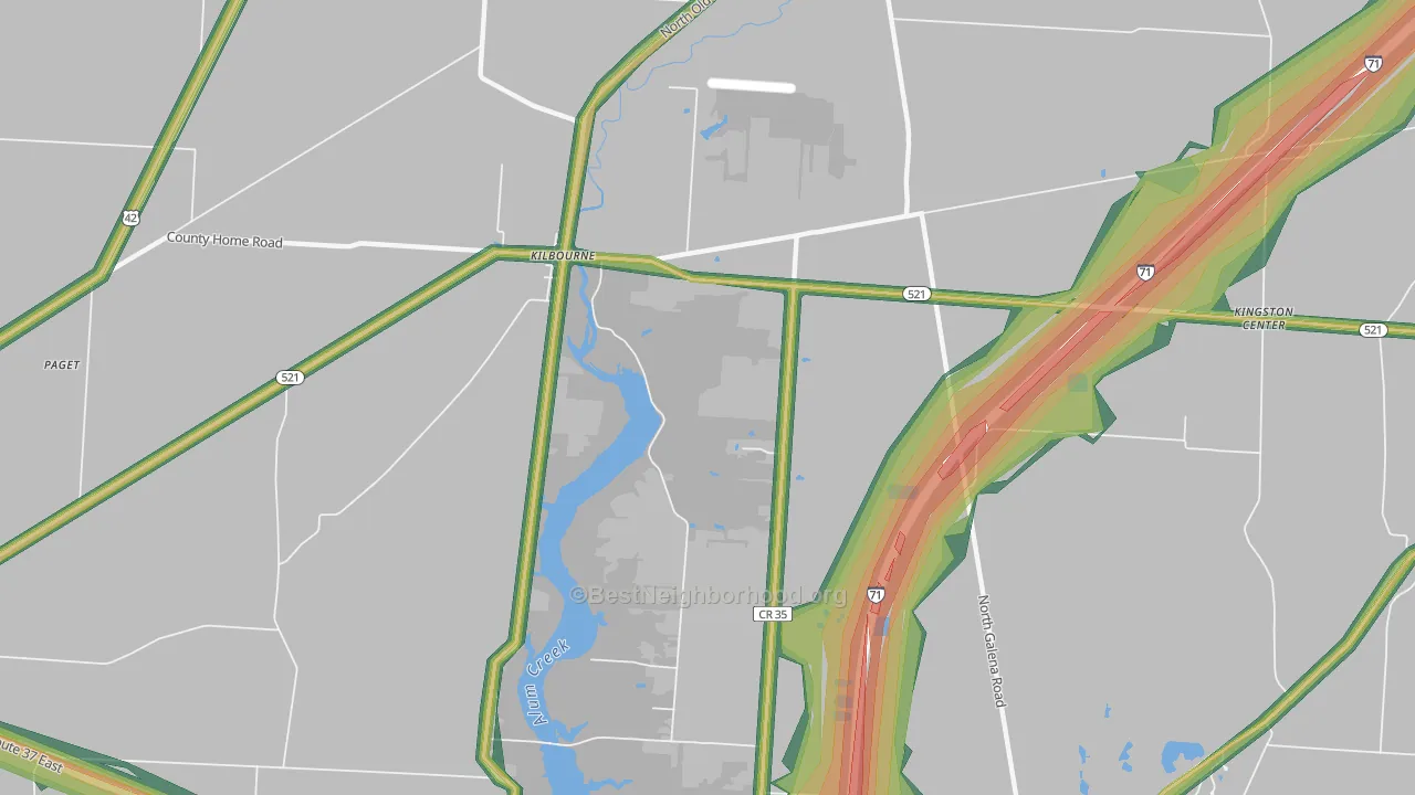 Kilbourne, OH Map of Noise Levels in Kilbourne