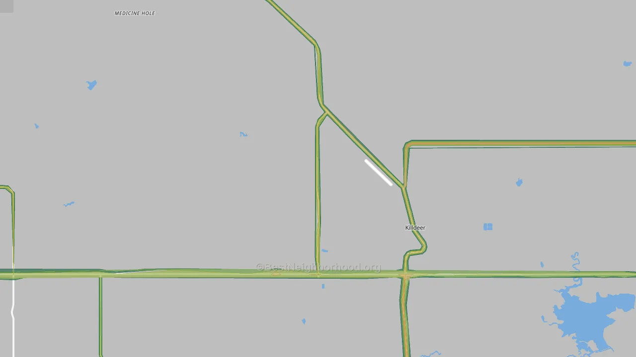 Killdeer, ND Map of Noise Levels in Killdeer