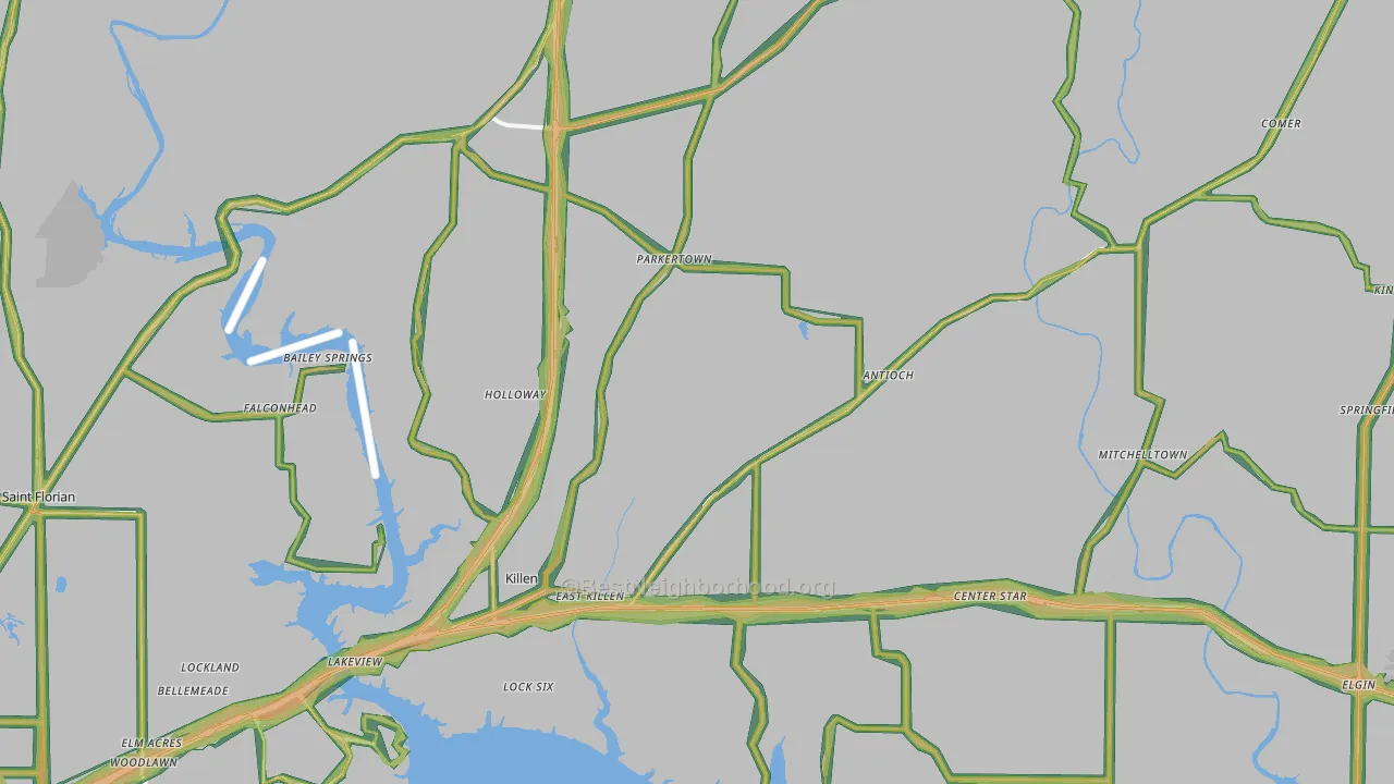 Killen, AL Map of Noise Levels in Killen