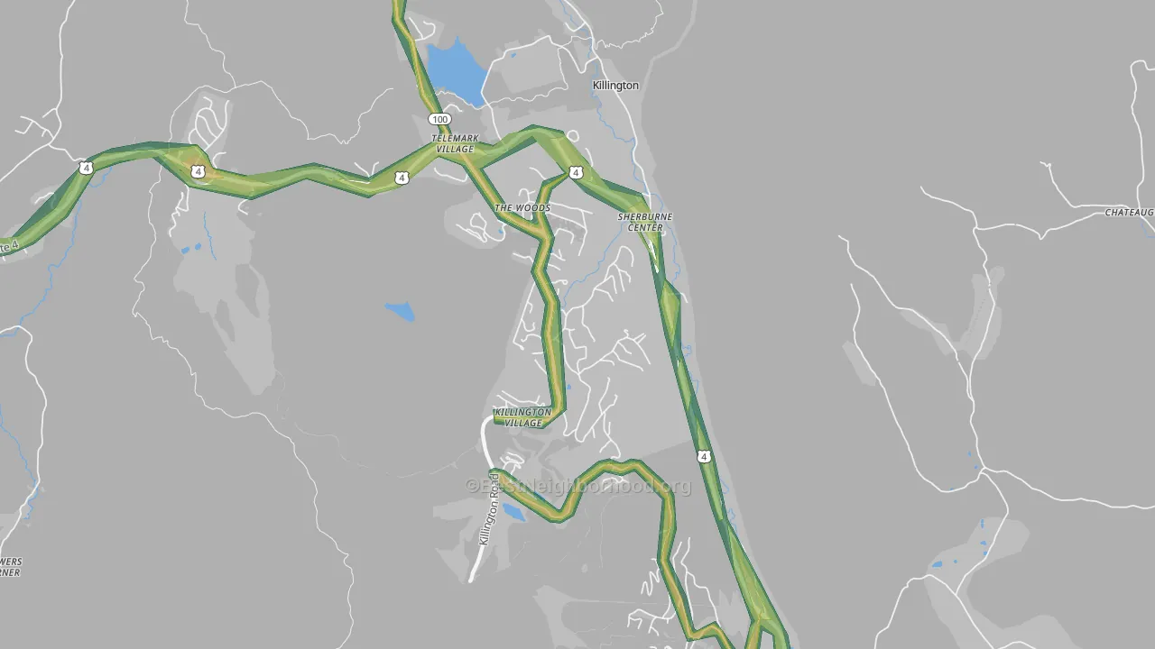 Killington, VT Map of Noise Levels in Killington