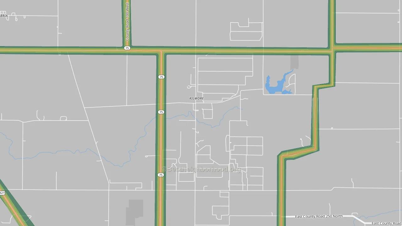 Kilmore, IN Map of Noise Levels in Kilmore