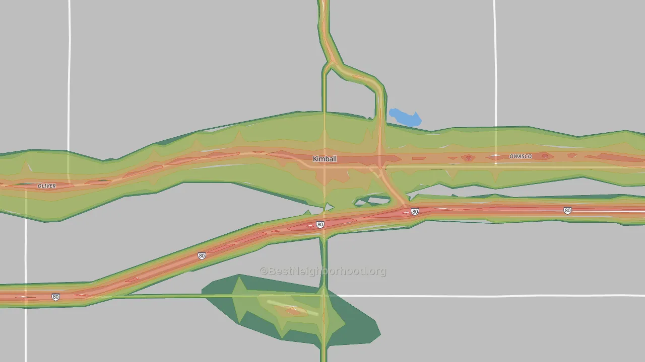 Kimball, NE Map of Noise Levels in Kimball