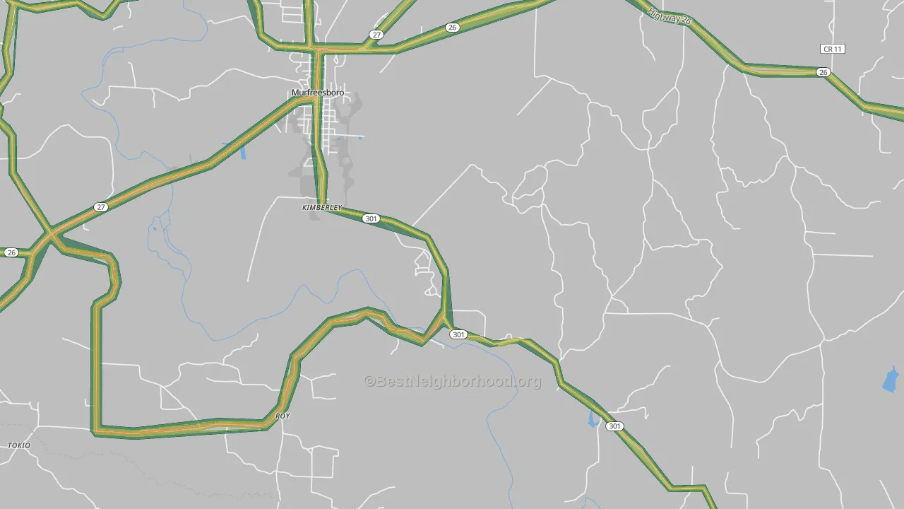 Kimberley, AR Map of Noise Levels in Kimberley