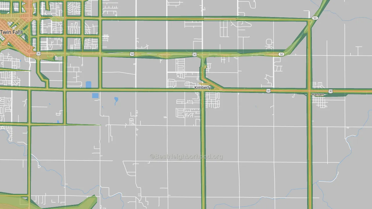 Kimberly, ID Map of Noise Levels in Kimberly
