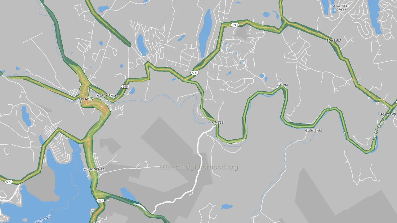 Kimbles, PA Map of Noise Levels in Kimbles