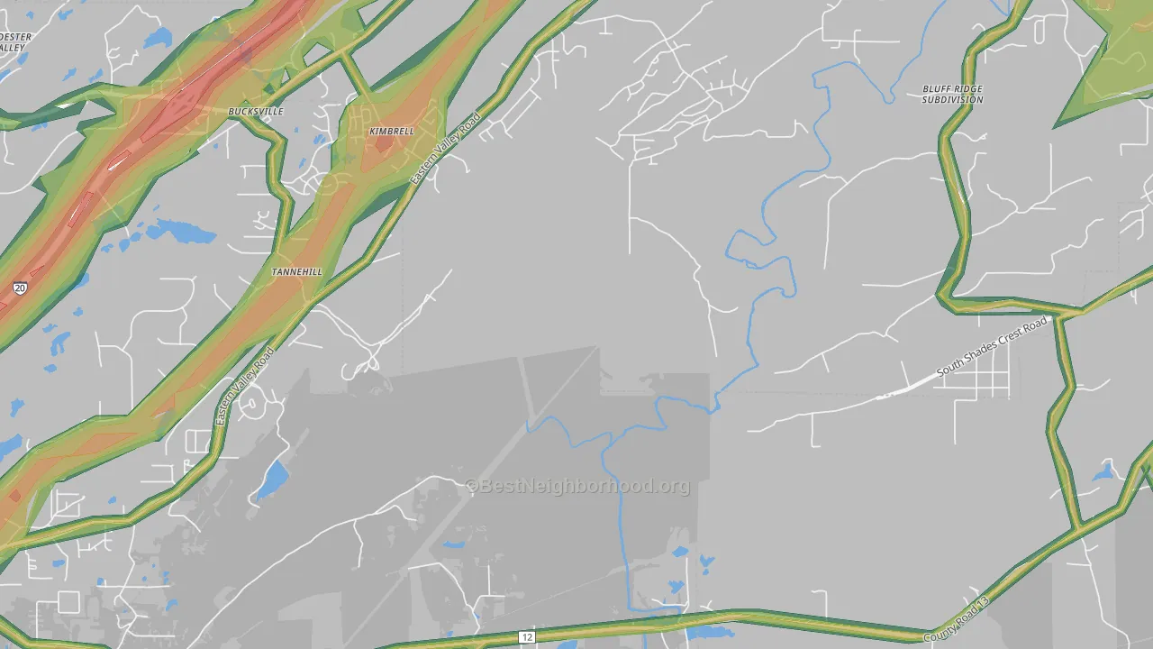 Kimbrell, AL Map of Noise Levels in Kimbrell