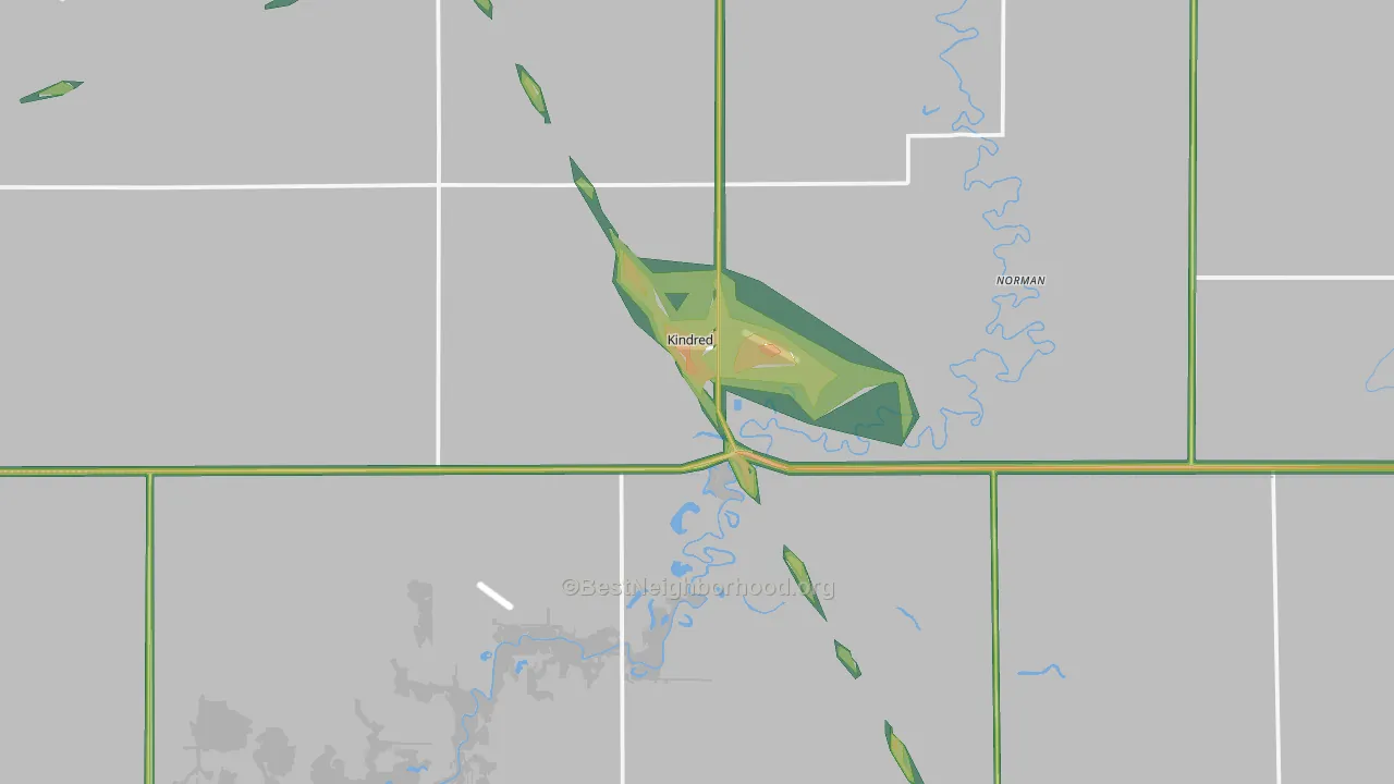 Kindred, ND Map of Noise Levels in Kindred
