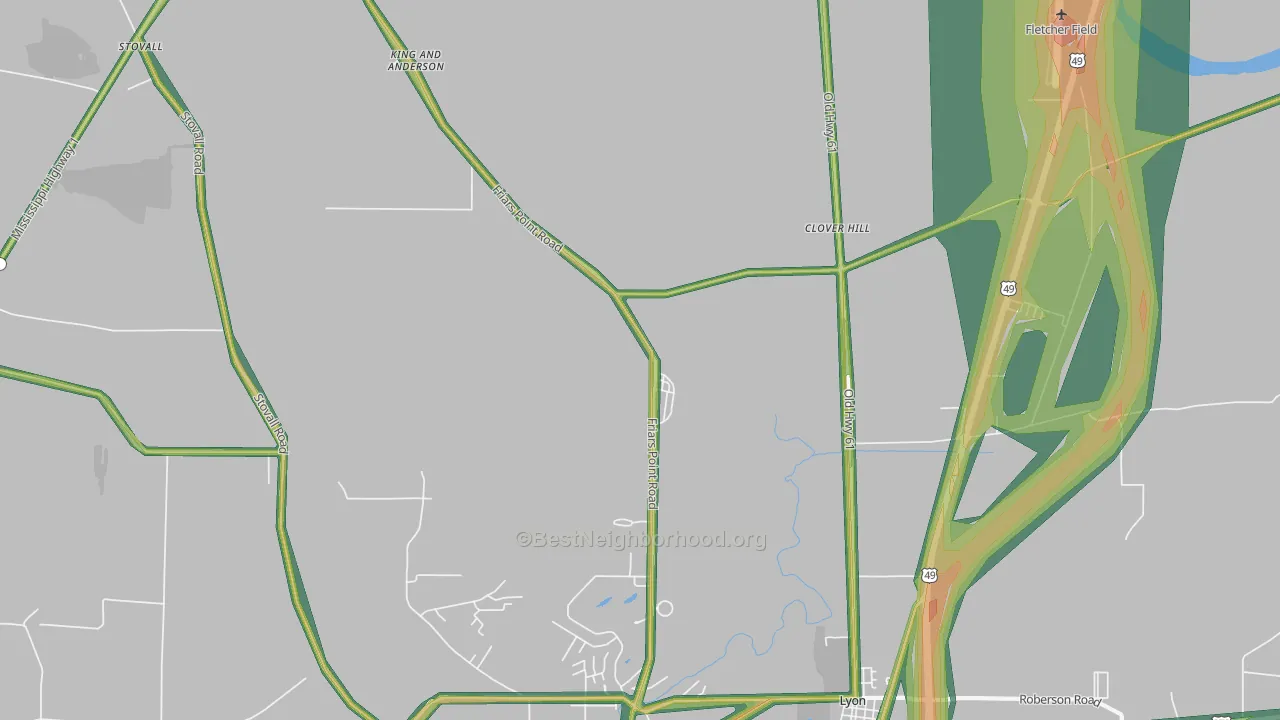 King and Anderson, MS Map of Noise Levels in King and Anderson