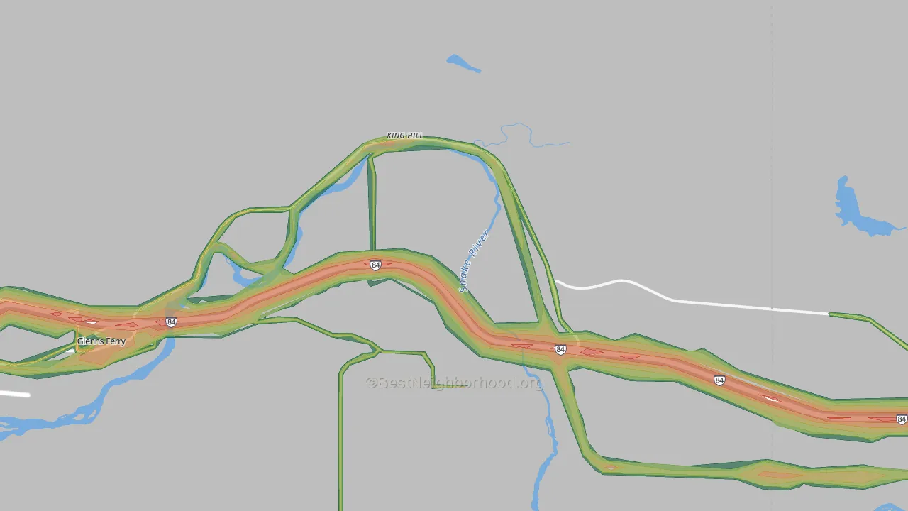King Hill, ID Map of Noise Levels in King Hill