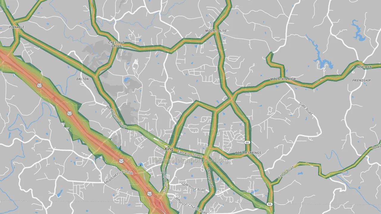 King, NC Map of Noise Levels in King