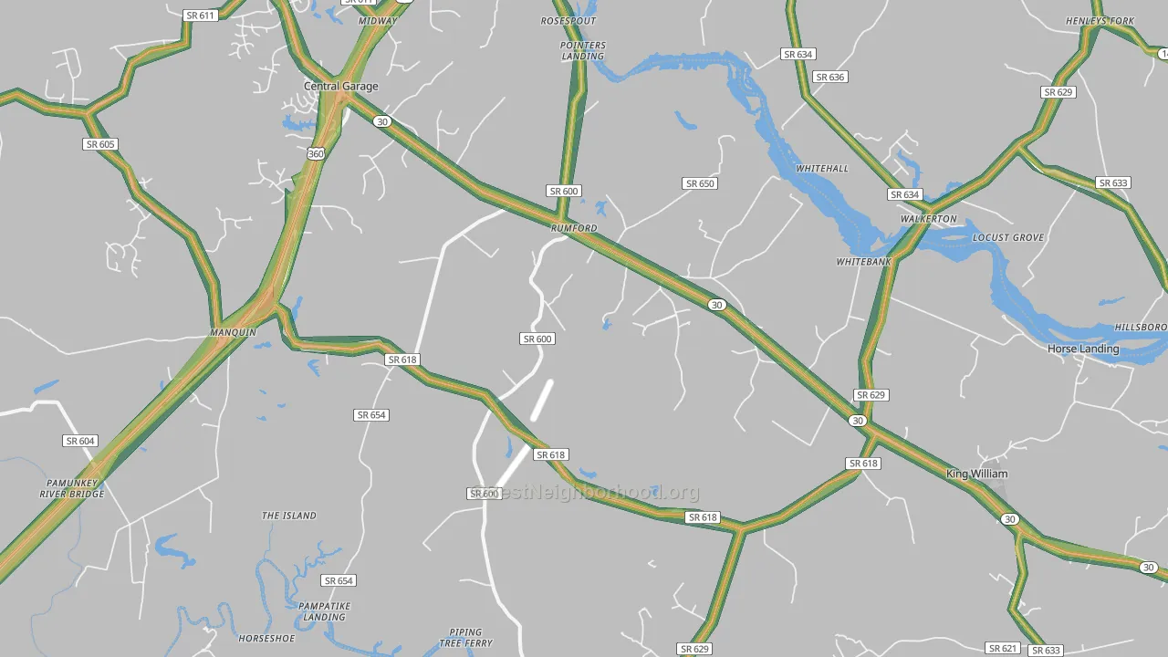 King William, VA Map of Noise Levels in King William