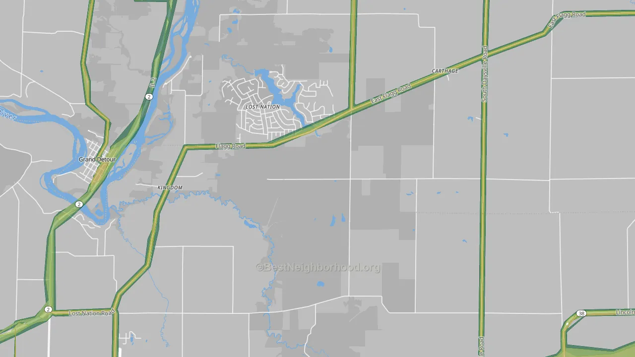 Kingdom, IL Map of Noise Levels in Kingdom