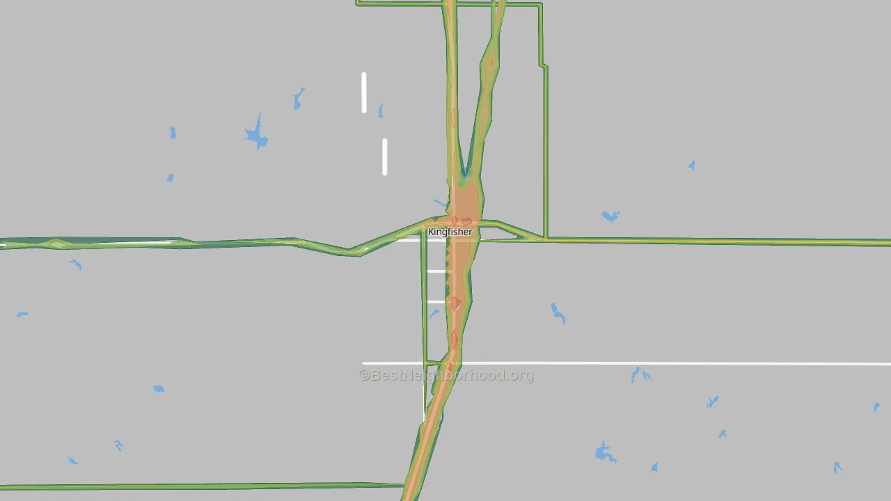 Kingfisher, OK Map of Noise Levels in Kingfisher