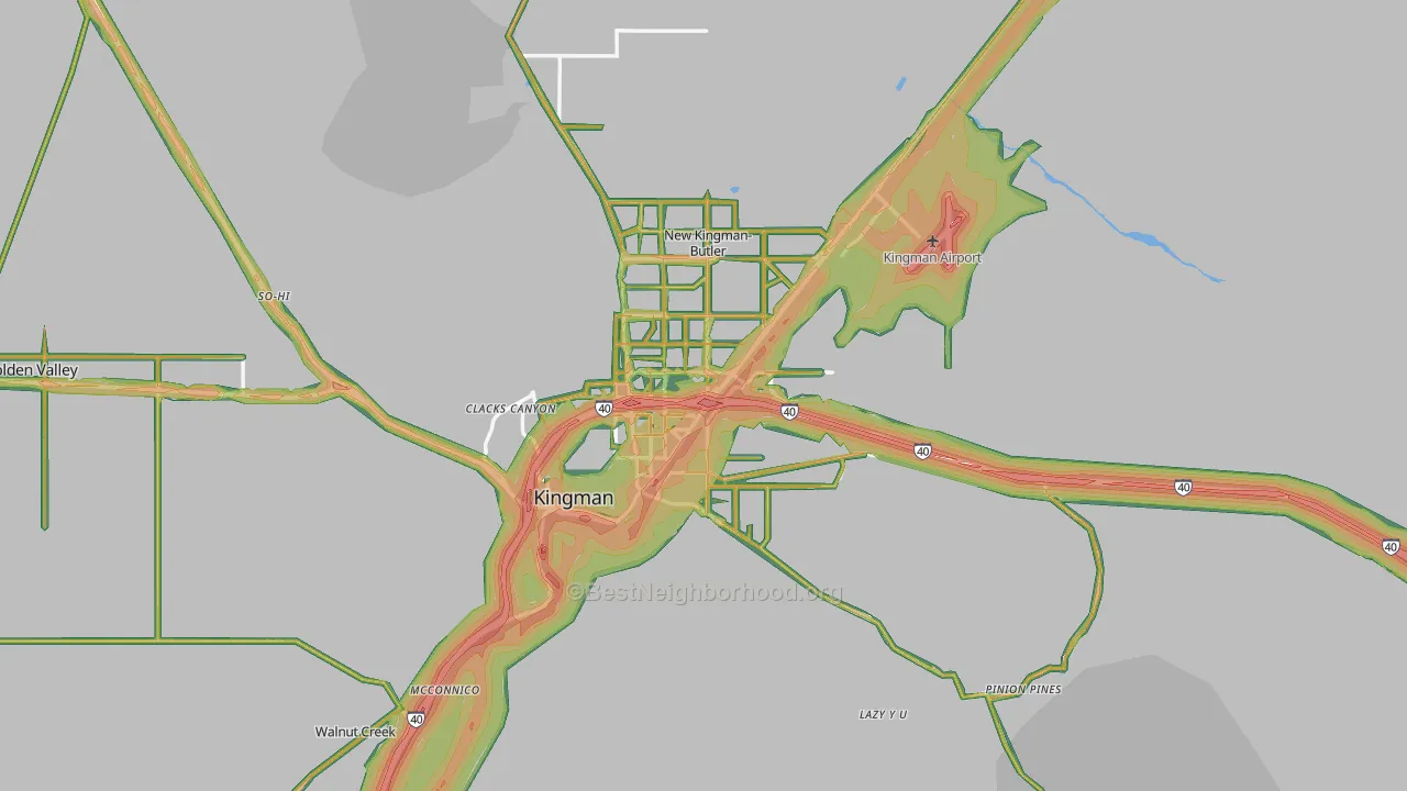 Kingman, AZ Map of Noise Levels in Kingman