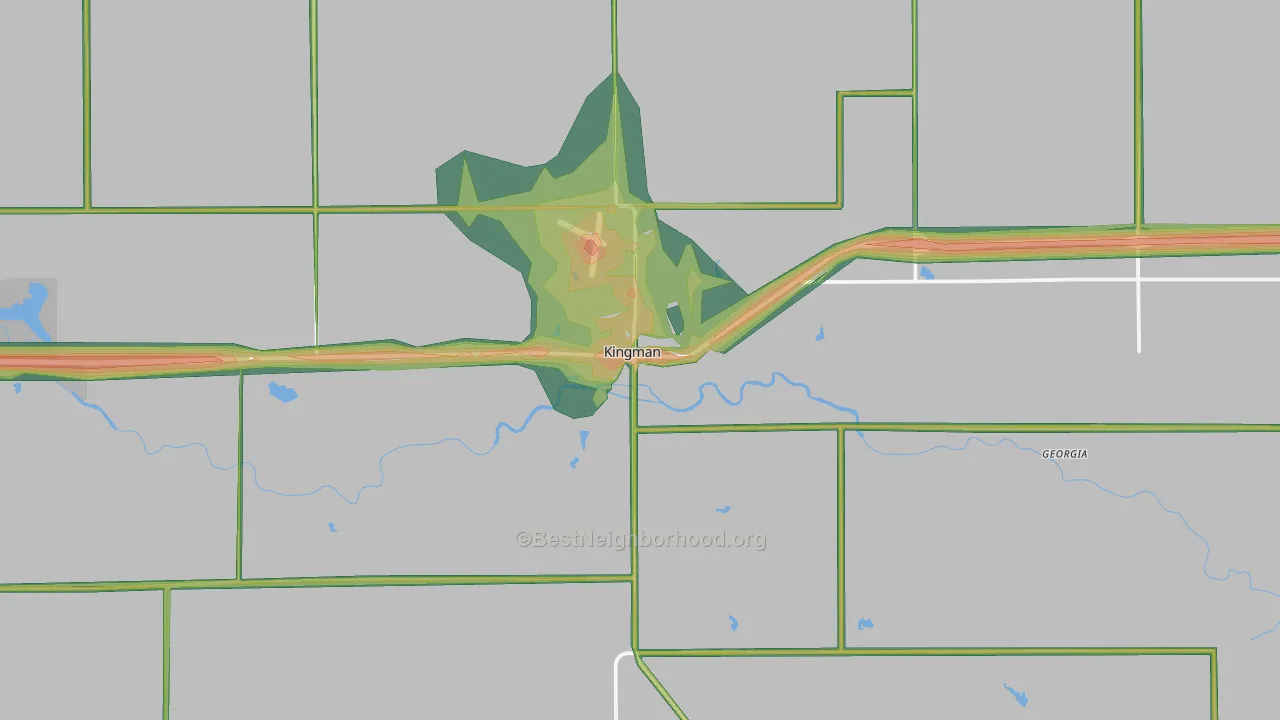 Kingman, KS Map of Noise Levels in Kingman