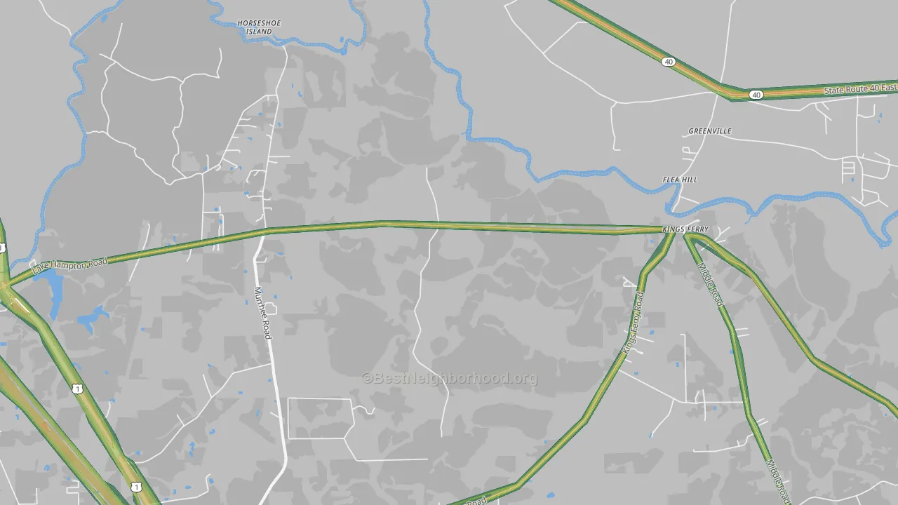 Kings Ferry, FL Map of Noise Levels in Kings Ferry