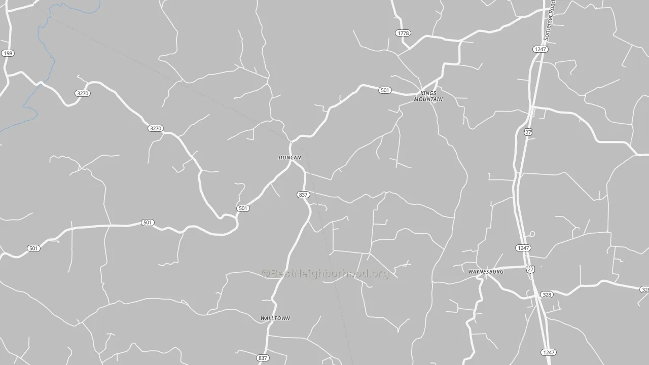 Kings Mountain, KY Map of Noise Levels in Kings Mountain