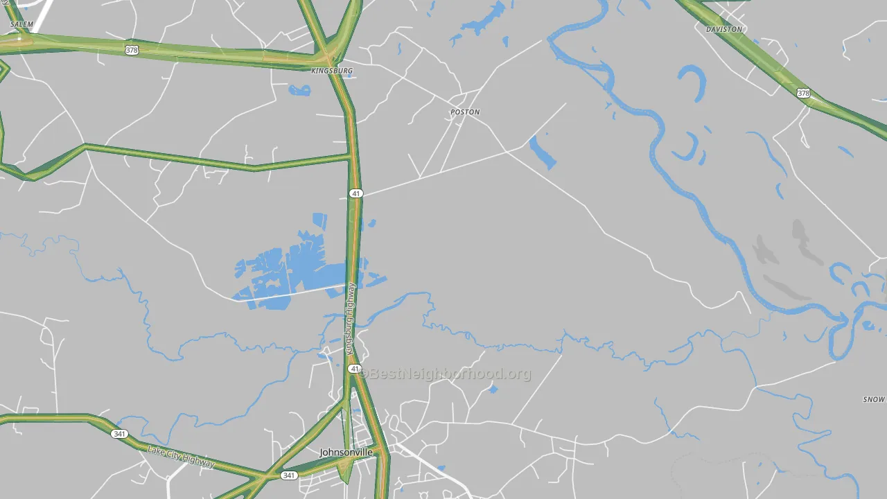 Kingsburg, SC Map of Noise Levels in Kingsburg