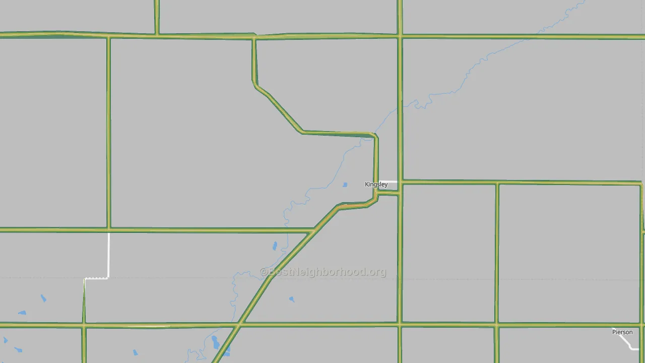 Kingsley, IA Map of Noise Levels in Kingsley