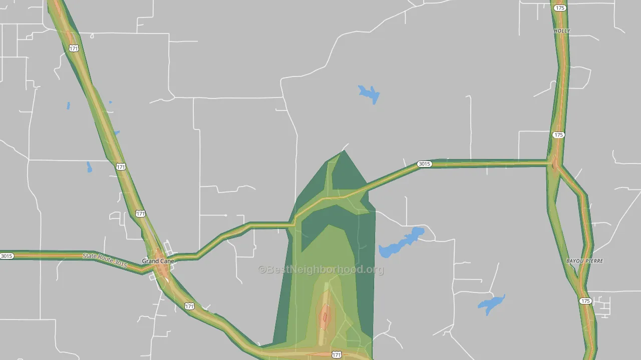 Kingston, LA Map of Noise Levels in Kingston