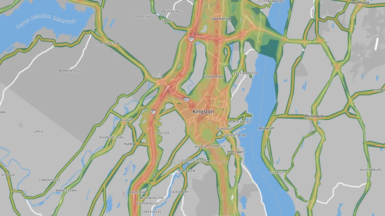 Kingston, NY Map of Noise Levels in Kingston