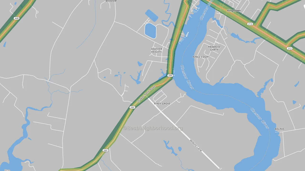 Kingstown, MD Map of Noise Levels in Kingstown