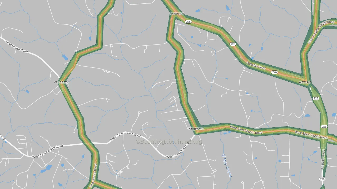 Kingstown, NC Map of Noise Levels in Kingstown