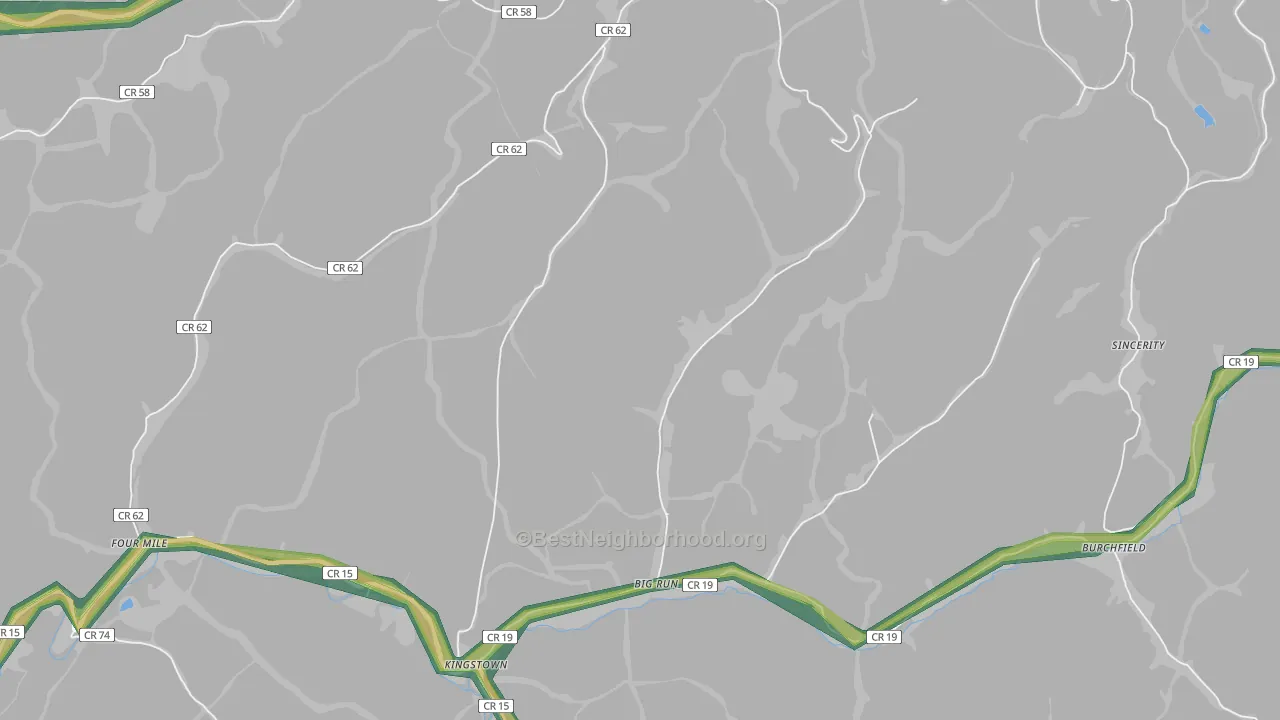 Kingstown, WV Map of Noise Levels in Kingstown