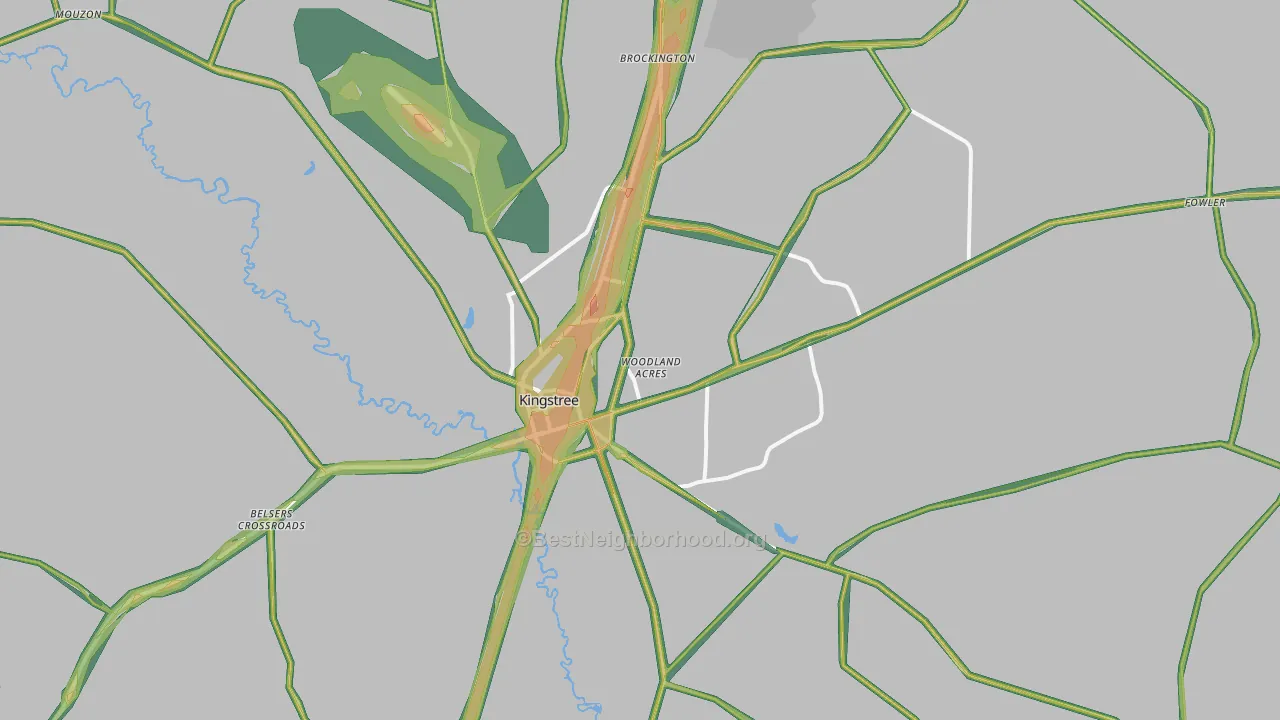 Kingstree, SC Map of Noise Levels in Kingstree