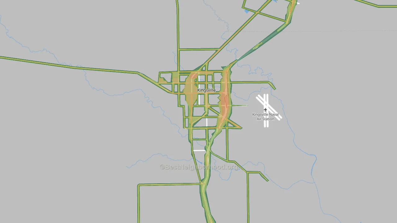 Kingsville, TX Map of Noise Levels in Kingsville