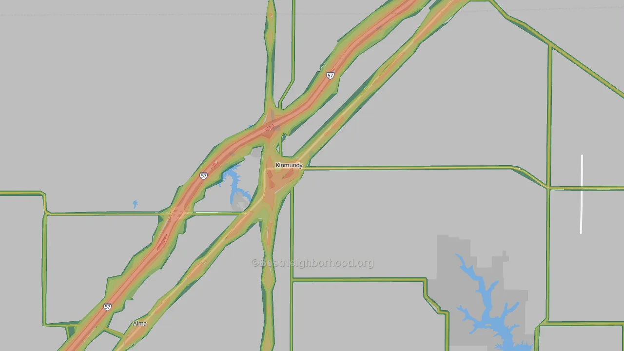 Kinmundy, IL Map of Noise Levels in Kinmundy