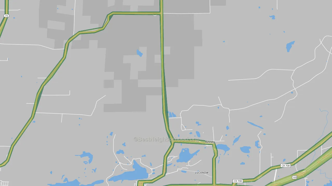 Kinney, MN Map of Noise Levels in Kinney