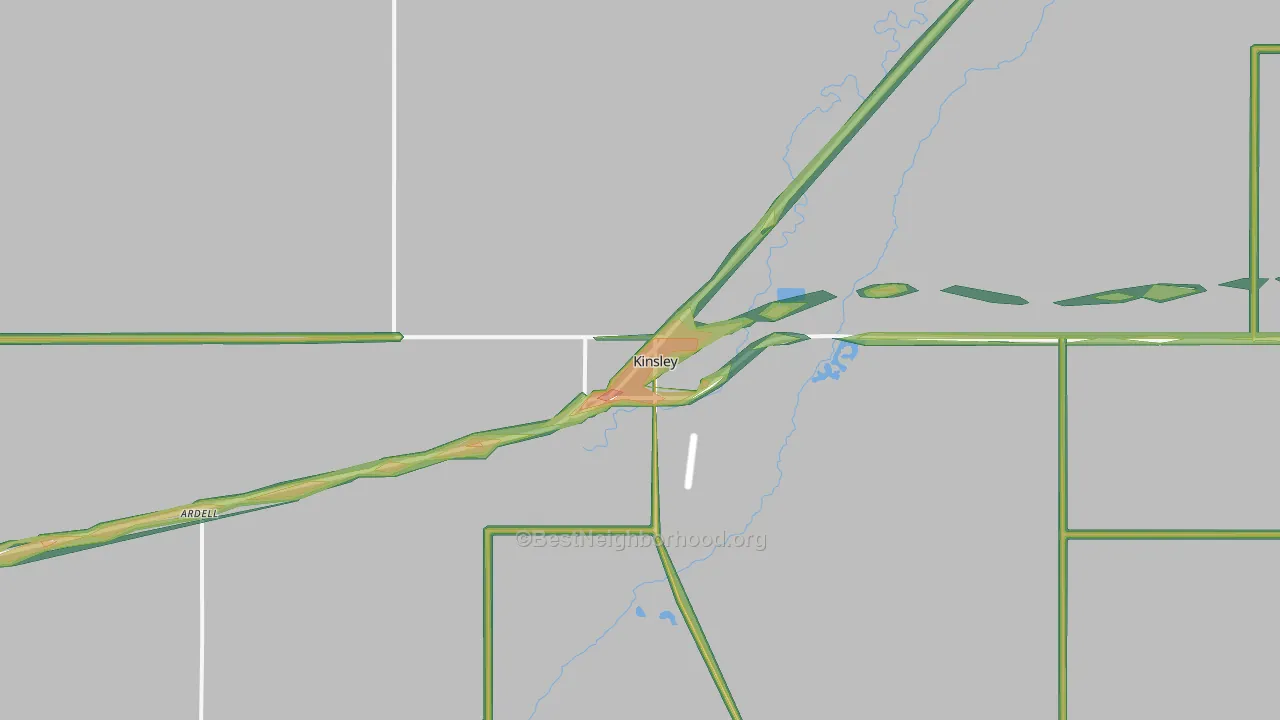 Kinsley, KS Map of Noise Levels in Kinsley