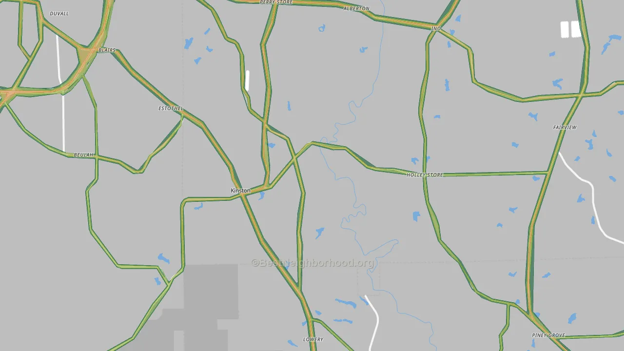 Kinston, AL Map of Noise Levels in Kinston