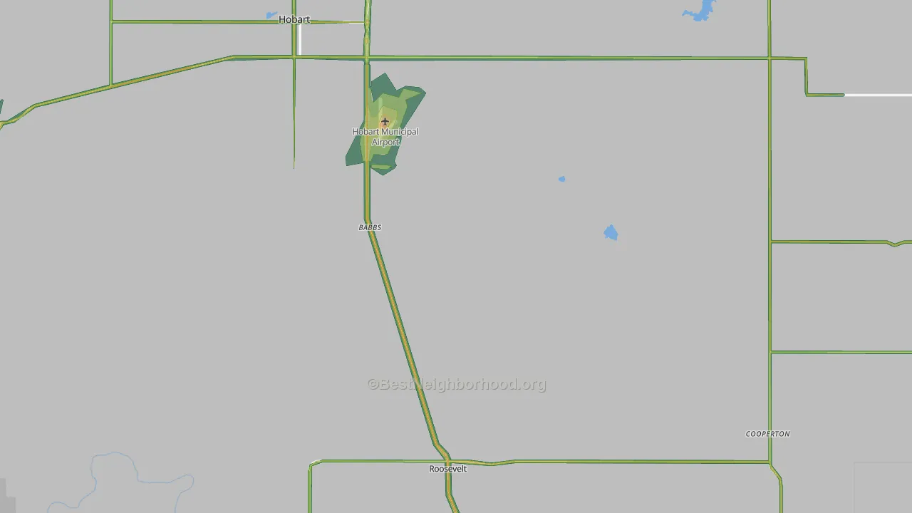 Kiowa County, OK Map of Noise Levels in Kiowa County