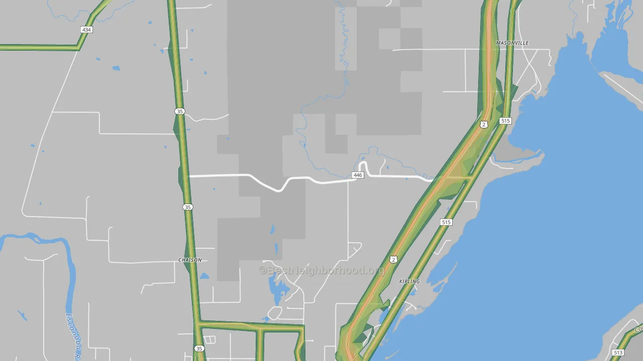 Kipling, MI Map of Noise Levels in Kipling