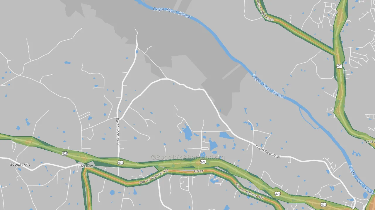 Kipling, NC Map of Noise Levels in Kipling
